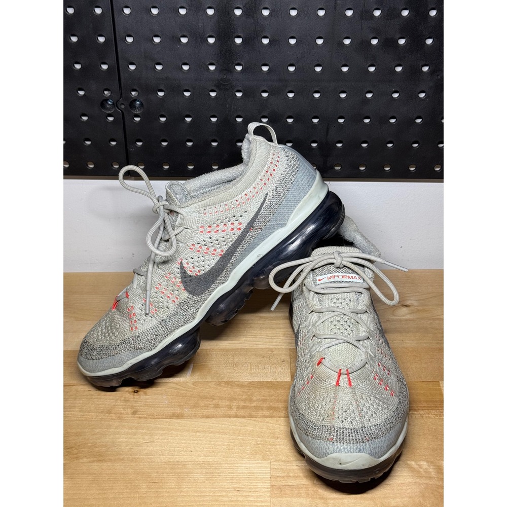 Nike Air VaporMax Flyknit Mens Running Shoes Grey Red DV1678-013 Size‎ 8.5